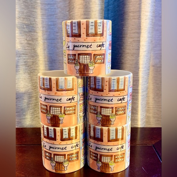 Set of 5 Hand Painted Ceramic Espresso Cups and Saucers. - Picture 8 of 15